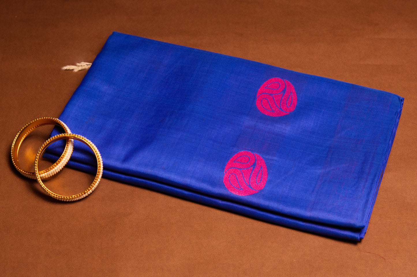 Blue with Rani Blouse Pure Silk Kanjivaram Saree
