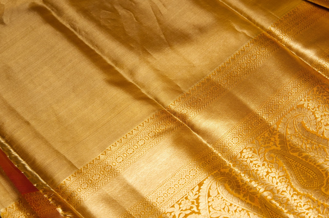 Yellow and Gold Kanjivaram Pure Silk Saree