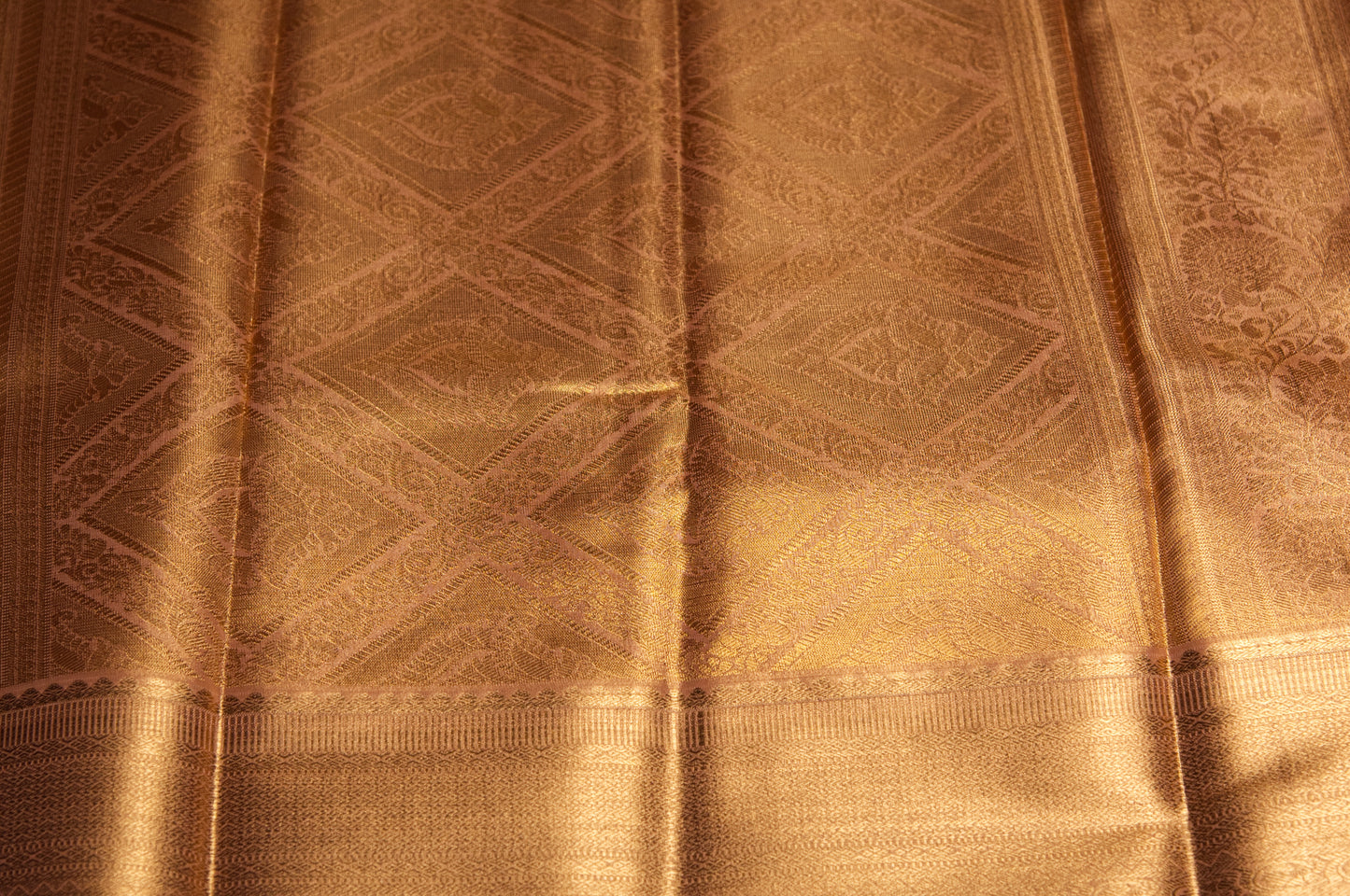Gold Korvai Kanjivaram Pure Silk Saree
