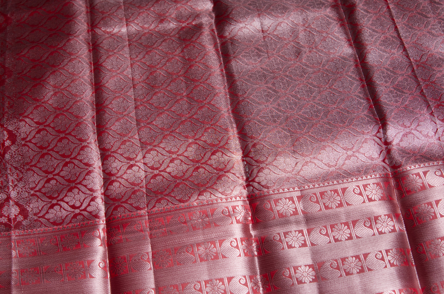 Dark Copper Zari Warp Kanjivaram Pure Silk Saree