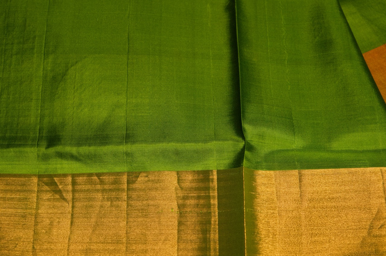 Green and Yellow Kanjivaram Pure Silk Saree
