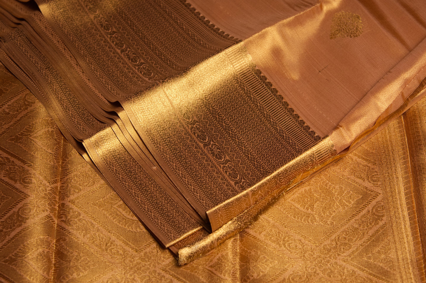 Gold Korvai Kanjivaram Pure Silk Saree