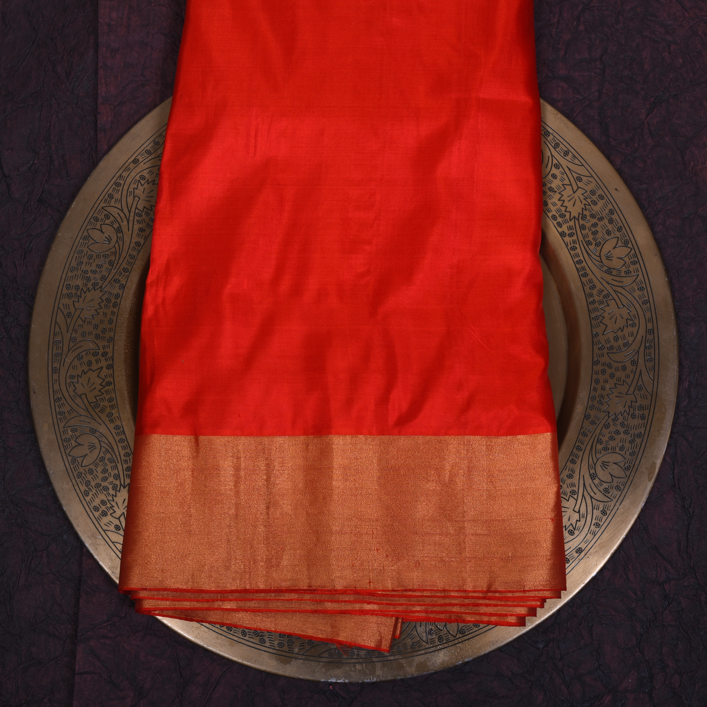Red Kanjivaram Silk Saree with Gold Border