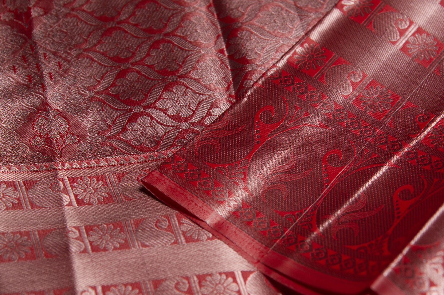 Dark Copper Zari Warp Kanjivaram Pure Silk Saree