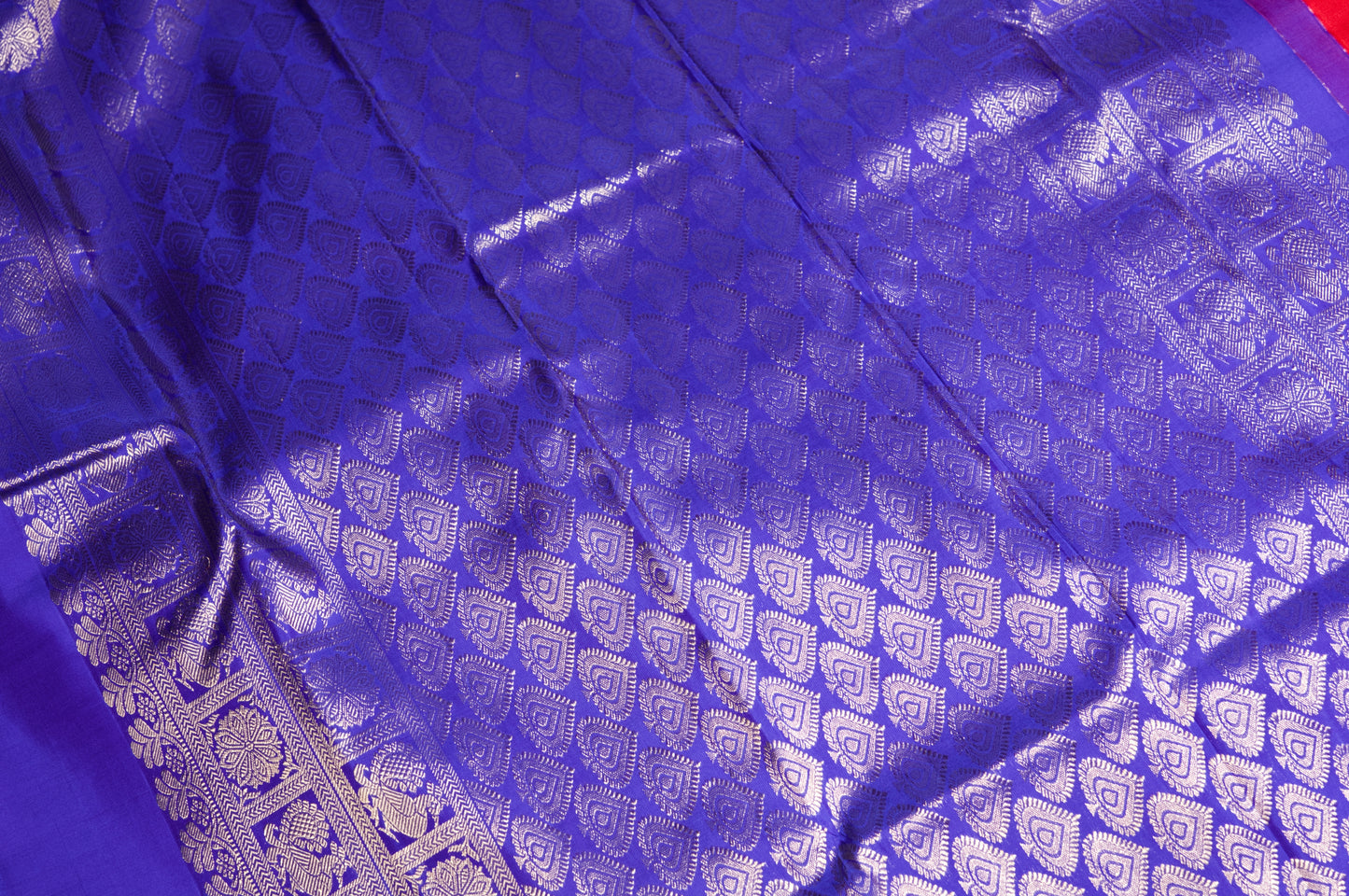 Instrument Print Two Tone Kanjivaram Pure Silk Saree