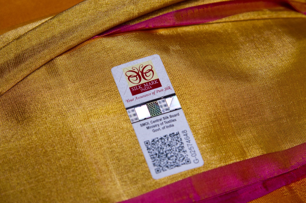 Yellow Kanjivaram Pure Silk Saree