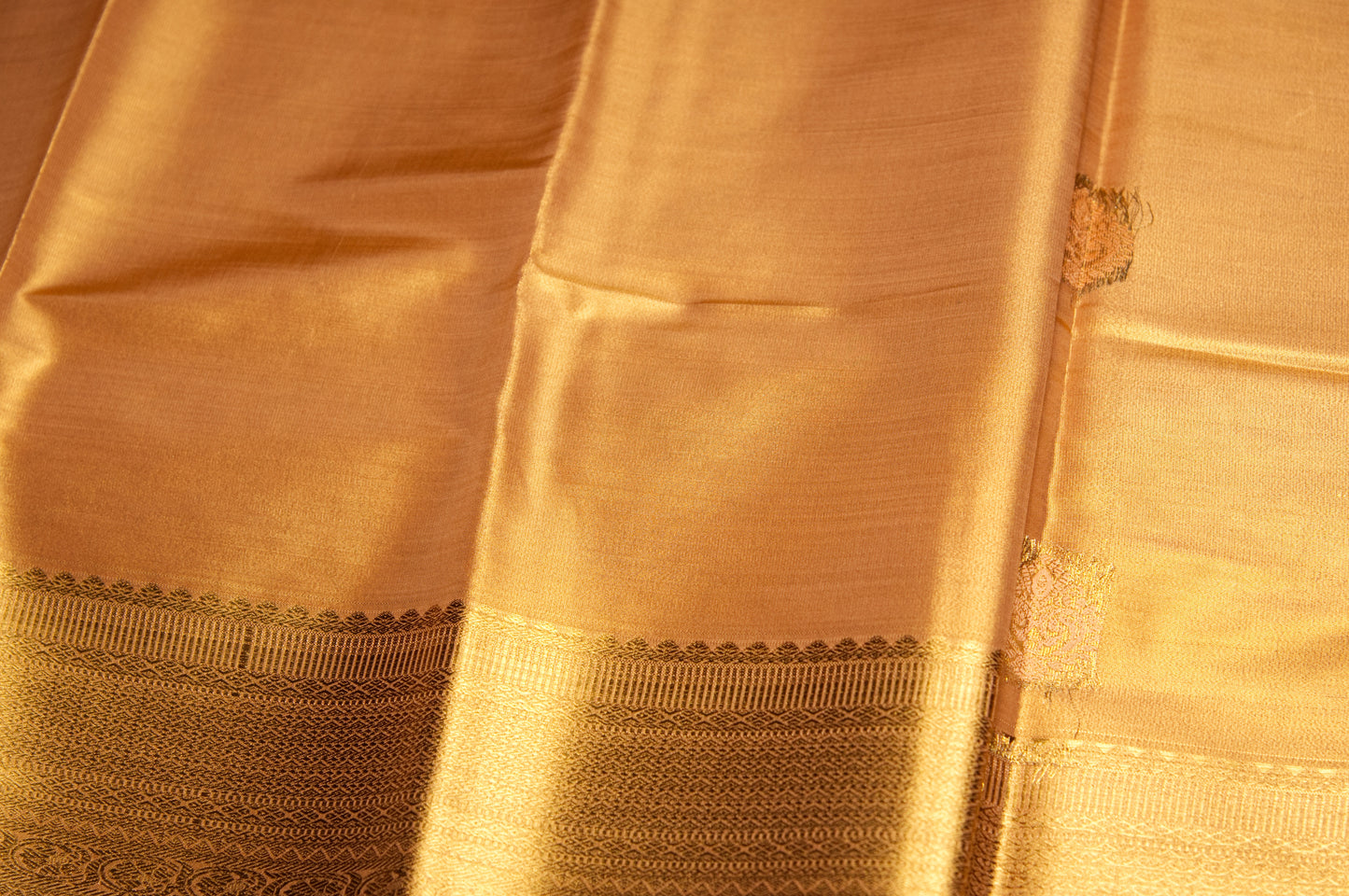Gold Korvai Kanjivaram Pure Silk Saree