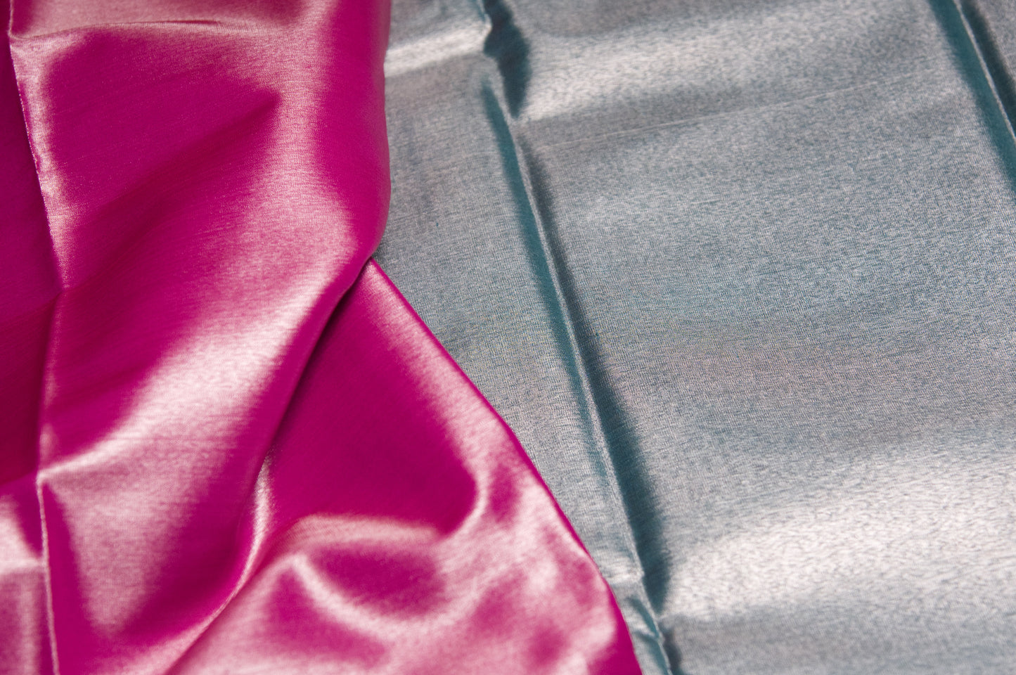 Blue and Hot Pink Kanjivaram Semi Silk Zari Saree