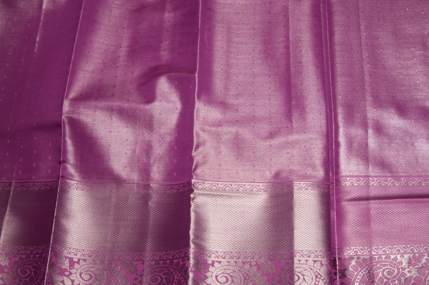 Dirty Pink Zari Warp Kanjivaram Pure Silk Saree