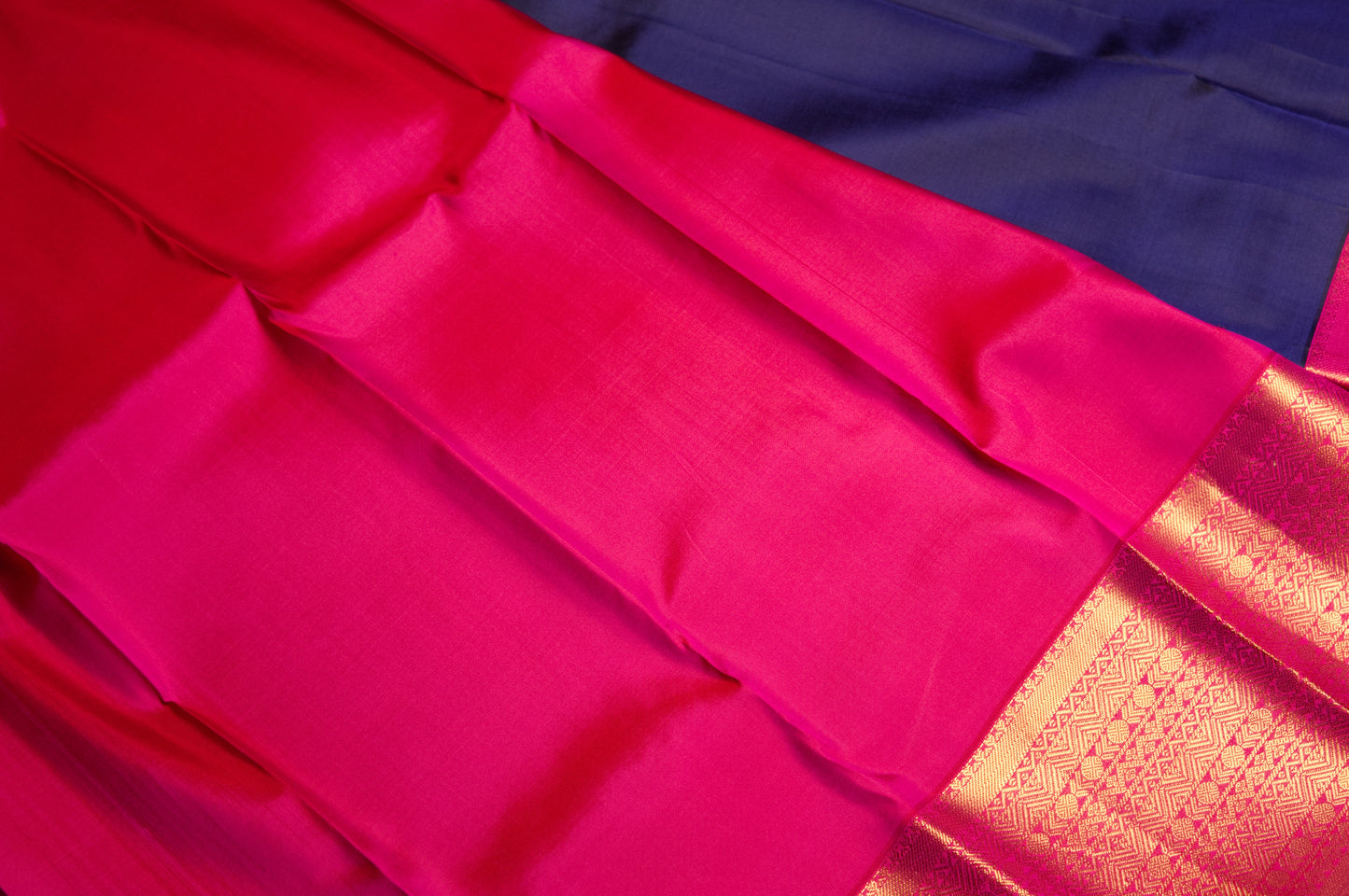 Blue and Rani Kanjivaram Pure Silk Saree