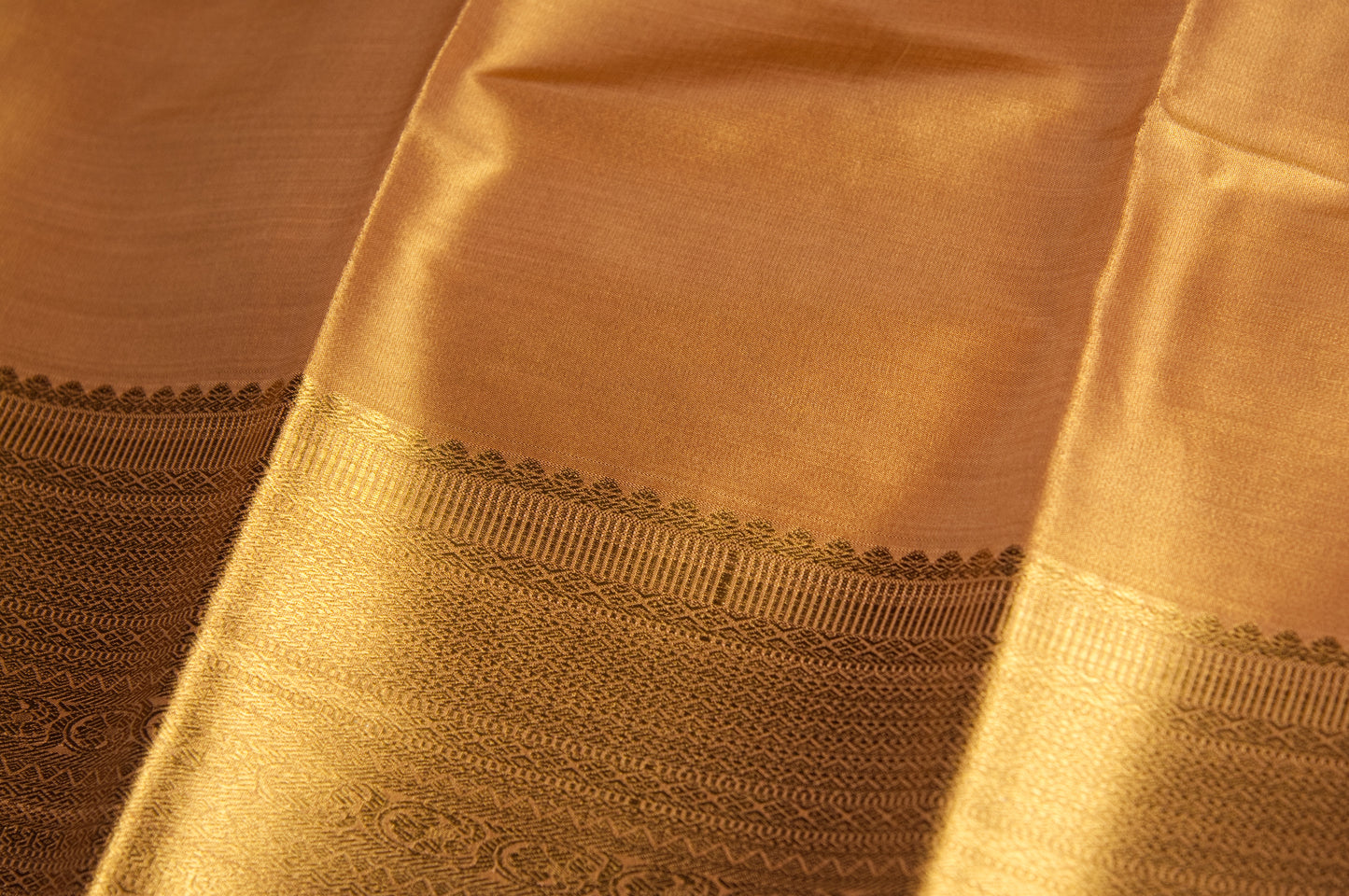 Gold Korvai Kanjivaram Pure Silk Saree