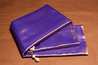 Purple and Gold Kanjivaram Handloom Tissue Silk Saree