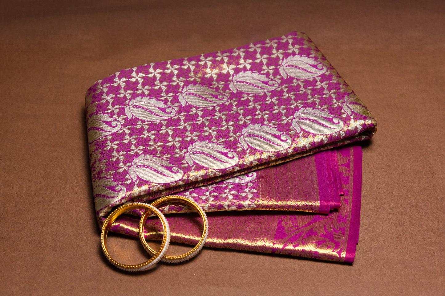 Deep Pink Kanjivaram Zari Warp Designer Handloom Silk Saree