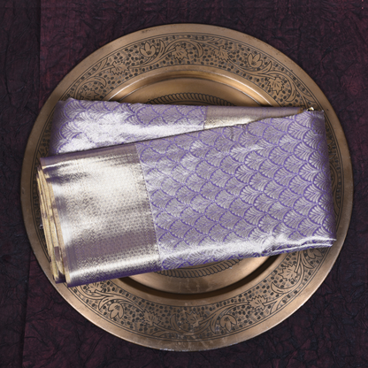 Pure Silk Purple Kanjivaram Saree with Gold Zari