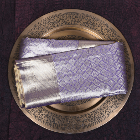 Pure Silk Purple Kanjivaram Saree with Gold Zari