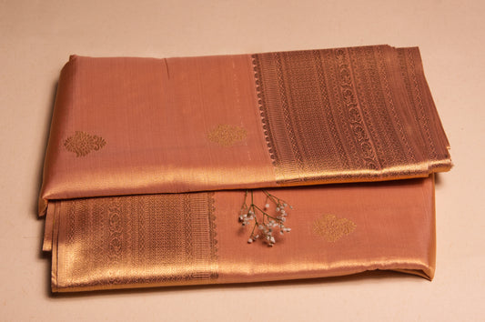 Gold Korvai Kanjivaram Pure Silk Saree