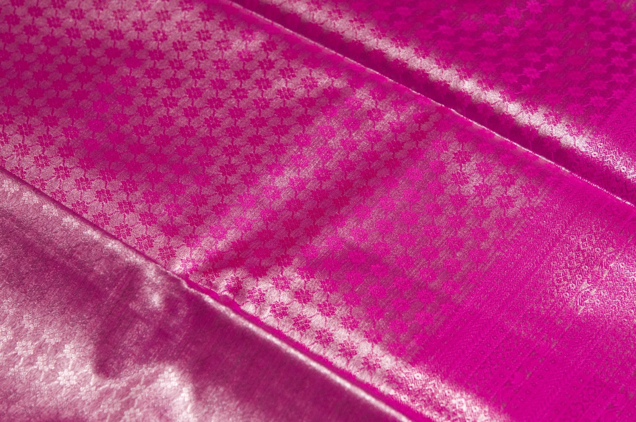 Pink Kanjivaram Zari Warp Designer Handloom Silk Saree