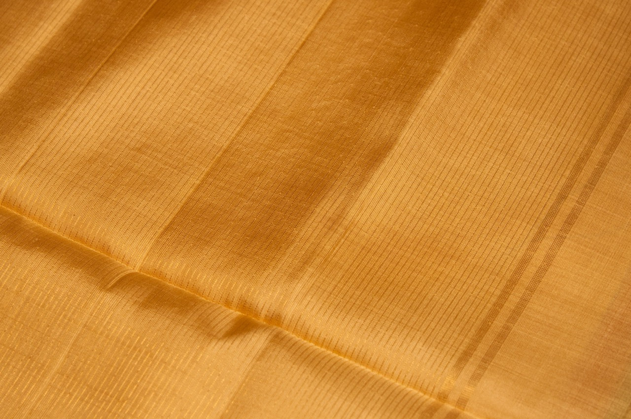 Red and Gold Pure Kanjivaram Plain Silk Saree