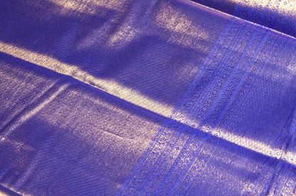 Purple and Gold Kanjivaram Handloom Tissue Silk Saree