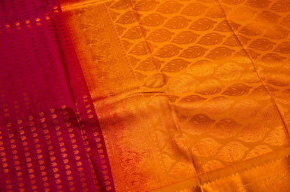 Red and Yellow Kanjivaram Semi Silk Saree