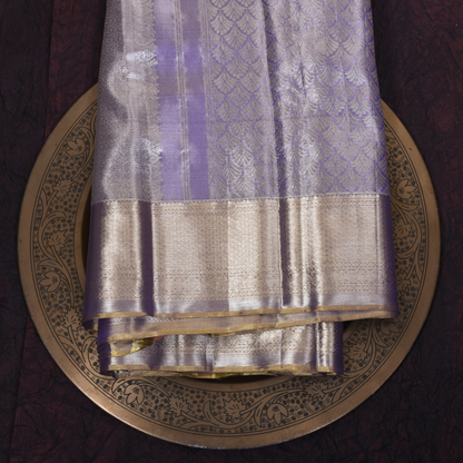 Pure Silk Purple Kanjivaram Saree with Gold Zari