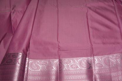 Dirty Pink Kanjivaram Semi Silk Saree