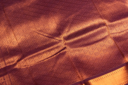 Orange and Copper Semi Silk Kanjivaram Saree