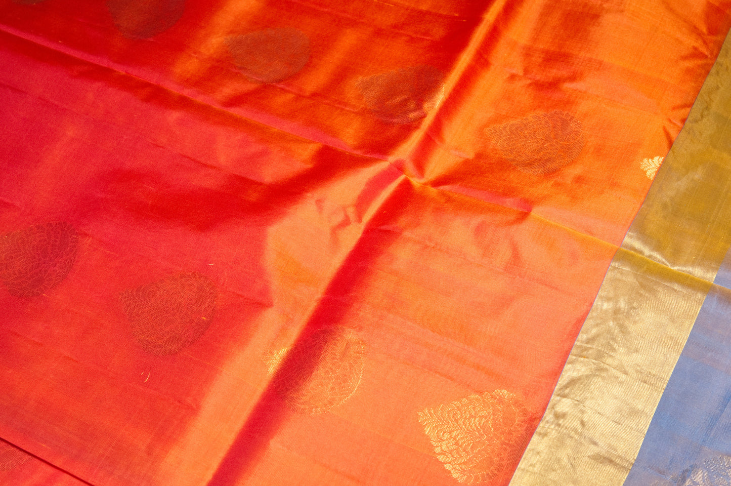 Orange Kanjivaram Pure Silk Saree