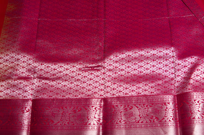 Red Kanivaram Semi Silk Saree