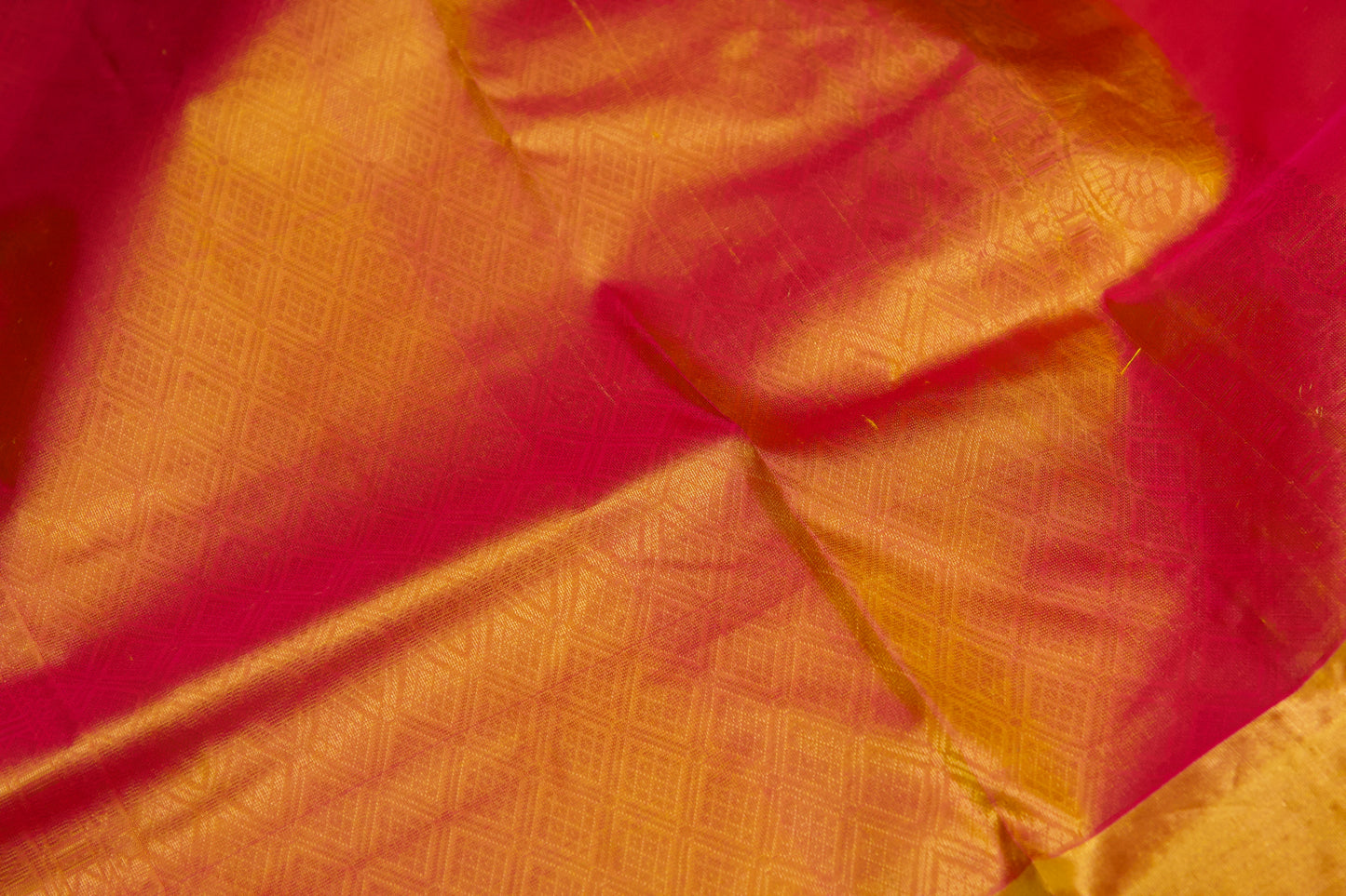 Yellow and Orange Kanjivaram Pure Silk Saree