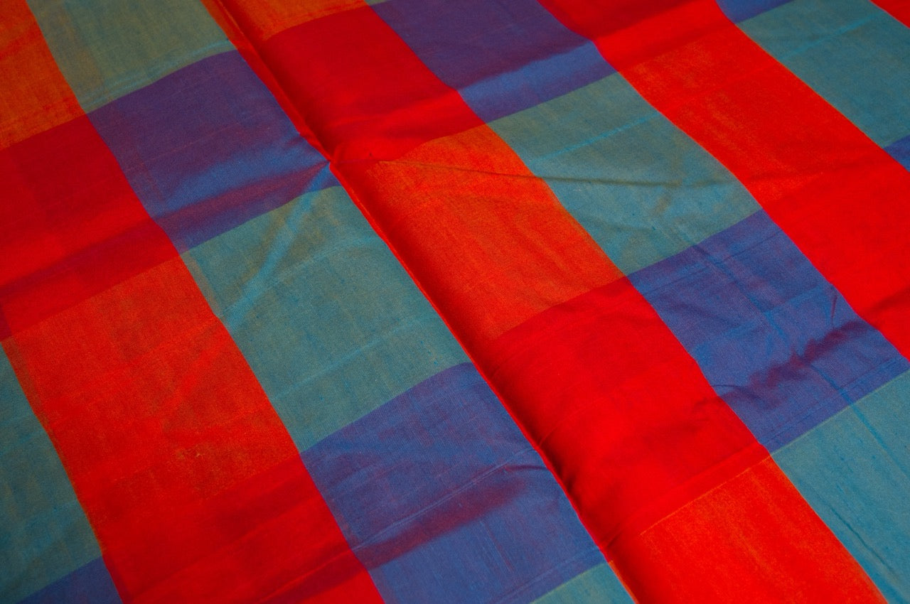 Geometric Multicoloured Kanchi Cotton Saree