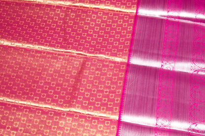 Pink Kanjivaram Zari Warp Designer Handloom Silk Saree