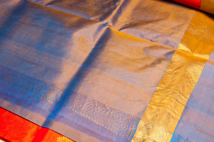 Orange Kanjivaram Pure Silk Saree