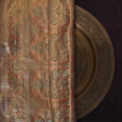 Pure Silk Floral Kanjivaram Saree with Gold and Silver Accents