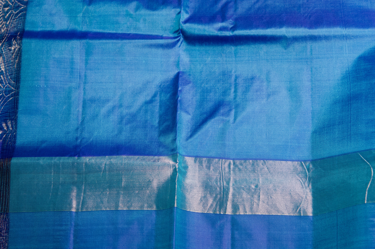 Two Tone Blue Kanjivaram Pure Silk Saree