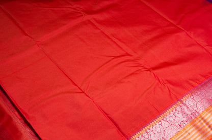 Purple and Orange Rani Kanjivaram Semi Silk Saree