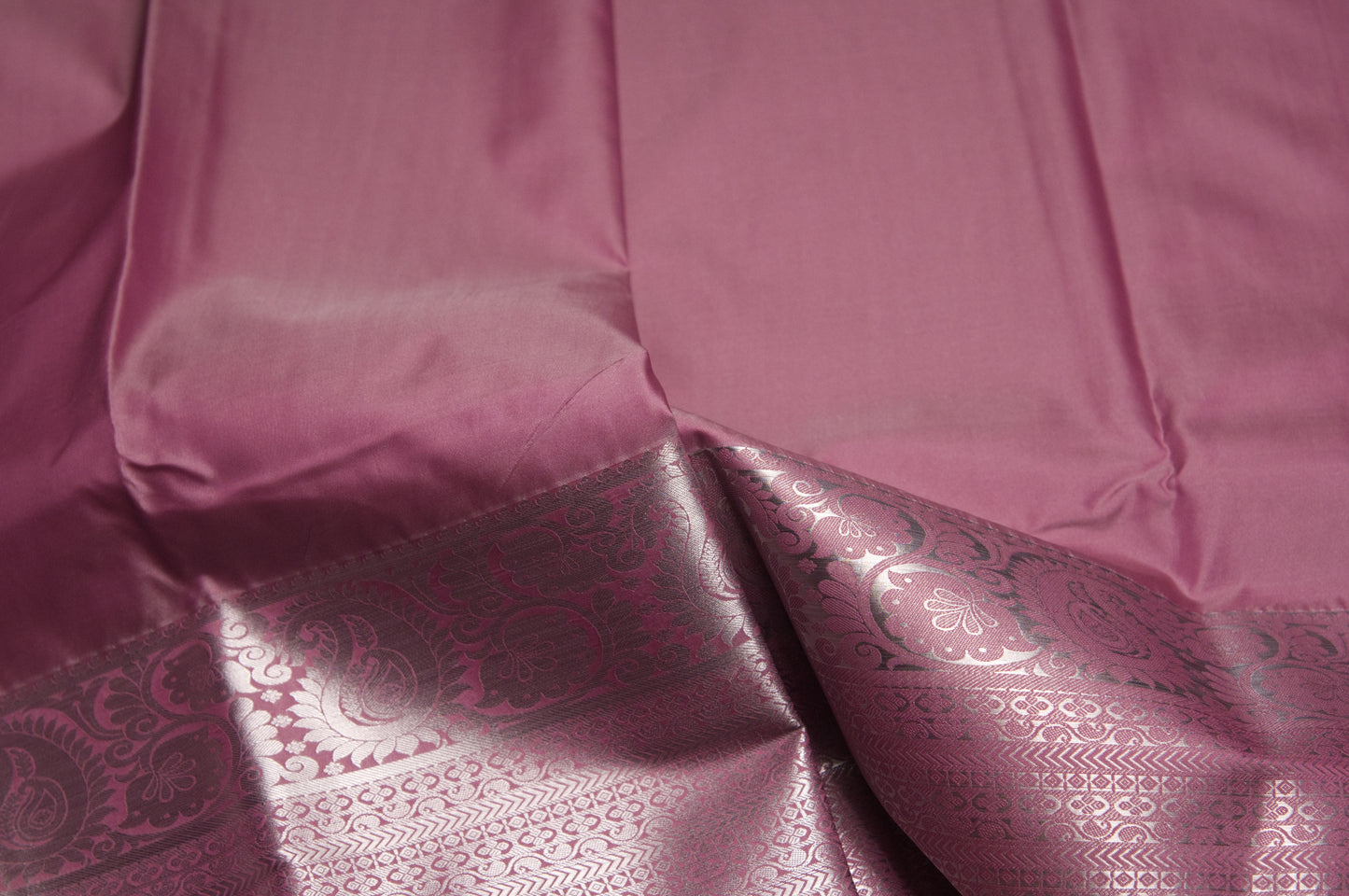 Dirty Pink Kanjivaram Semi Silk Saree