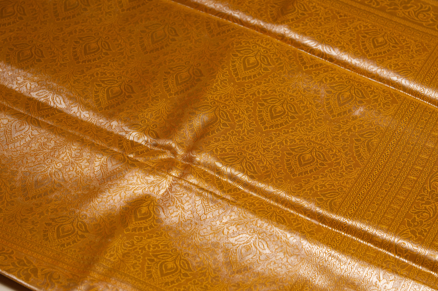 Orange Gold Kanjivaram Zari Warp Designer Handloom Silk Saree