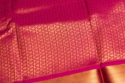 Blue and Pink Kanjivaram Soft Silk Saree