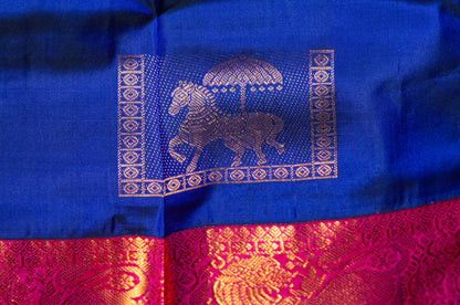 Purple and Hot Pink Rani Kanjivaram Pure Silk Saree