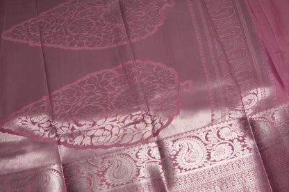 Dirty Pink Kanjivaram Semi Silk Saree