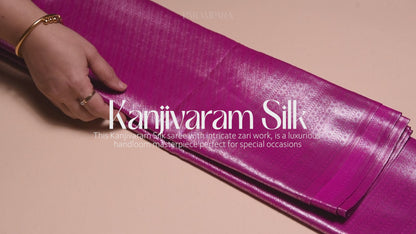 Pink Kanjivaram Zari Warp Designer Handloom Silk Saree